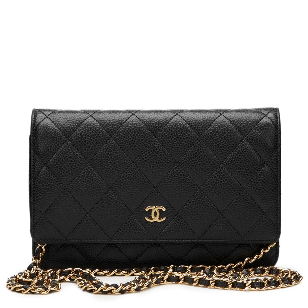 Chanel 19 Quilted Wallet on Chain WOC Grey Goatskin Mixed Hardware 20C   Coco Approved Studio